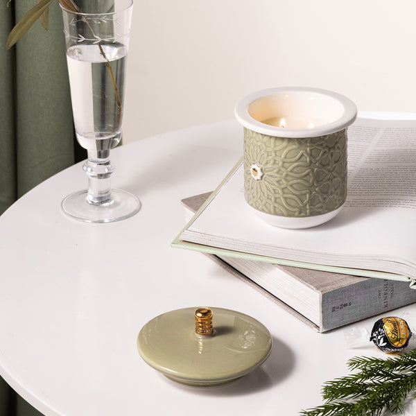 Small Scented Candle From Asalah - Olive + Gold