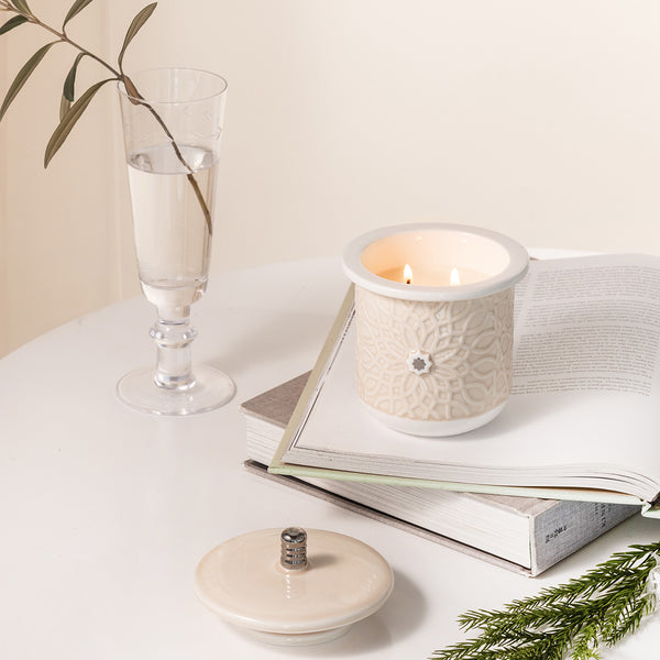 Small Scented Candle From Asalah - Creamy + Silver