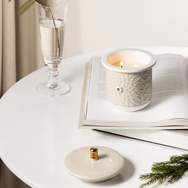 Small Scented Candle From Asalah - Beige + Gold