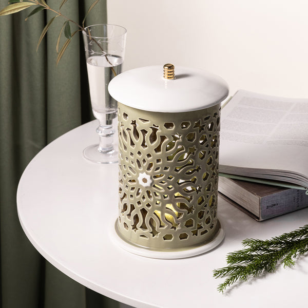 Large Electronic Candle From Asalah - Olive + Gold