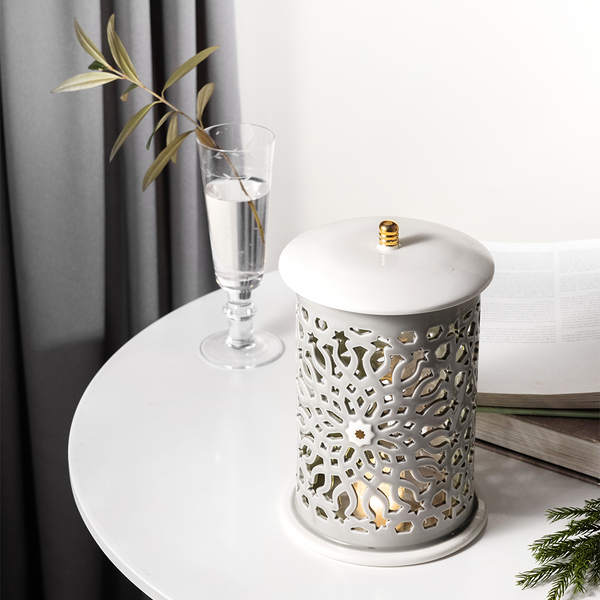 Large Electronic Candle From Asalah - Grey + Gold