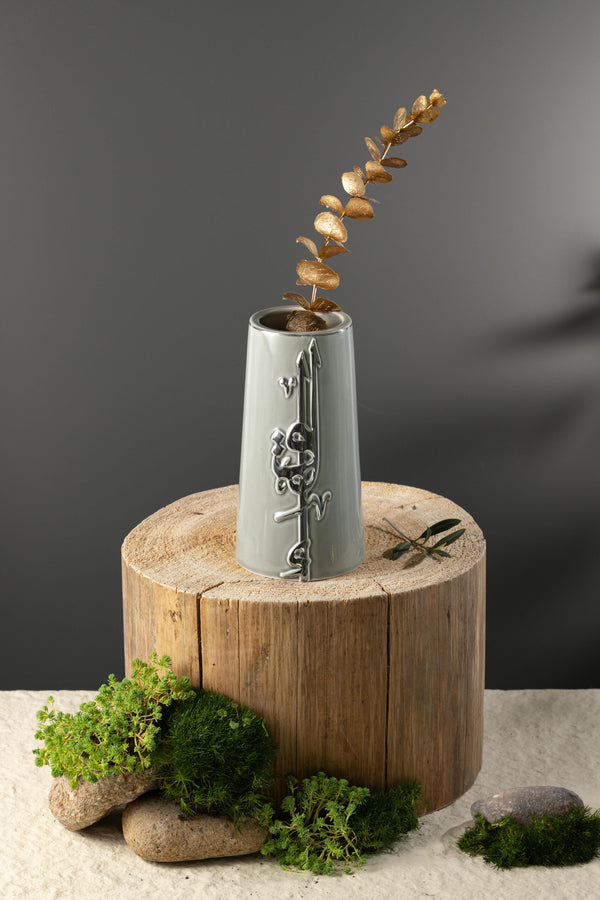 Flower Vase - S From Liqaa -  Grey + Silver