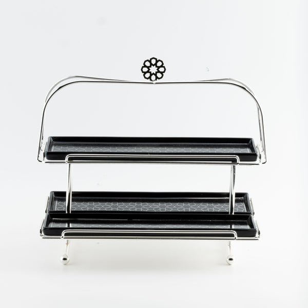 multi layer serving stand - silver