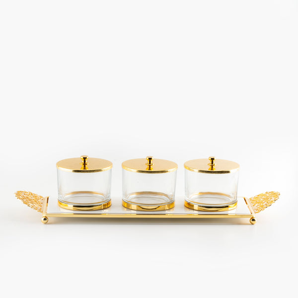 nuts serving set 3 bowls - white