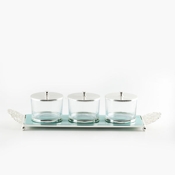 nuts serving set 3 bowls - blue