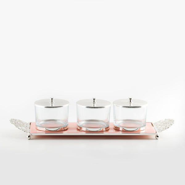 nuts serving set 3 bowls - pink