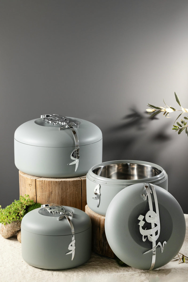 Food Warmer Set From Liqaa -  Grey + Silver MS Department Store Oman