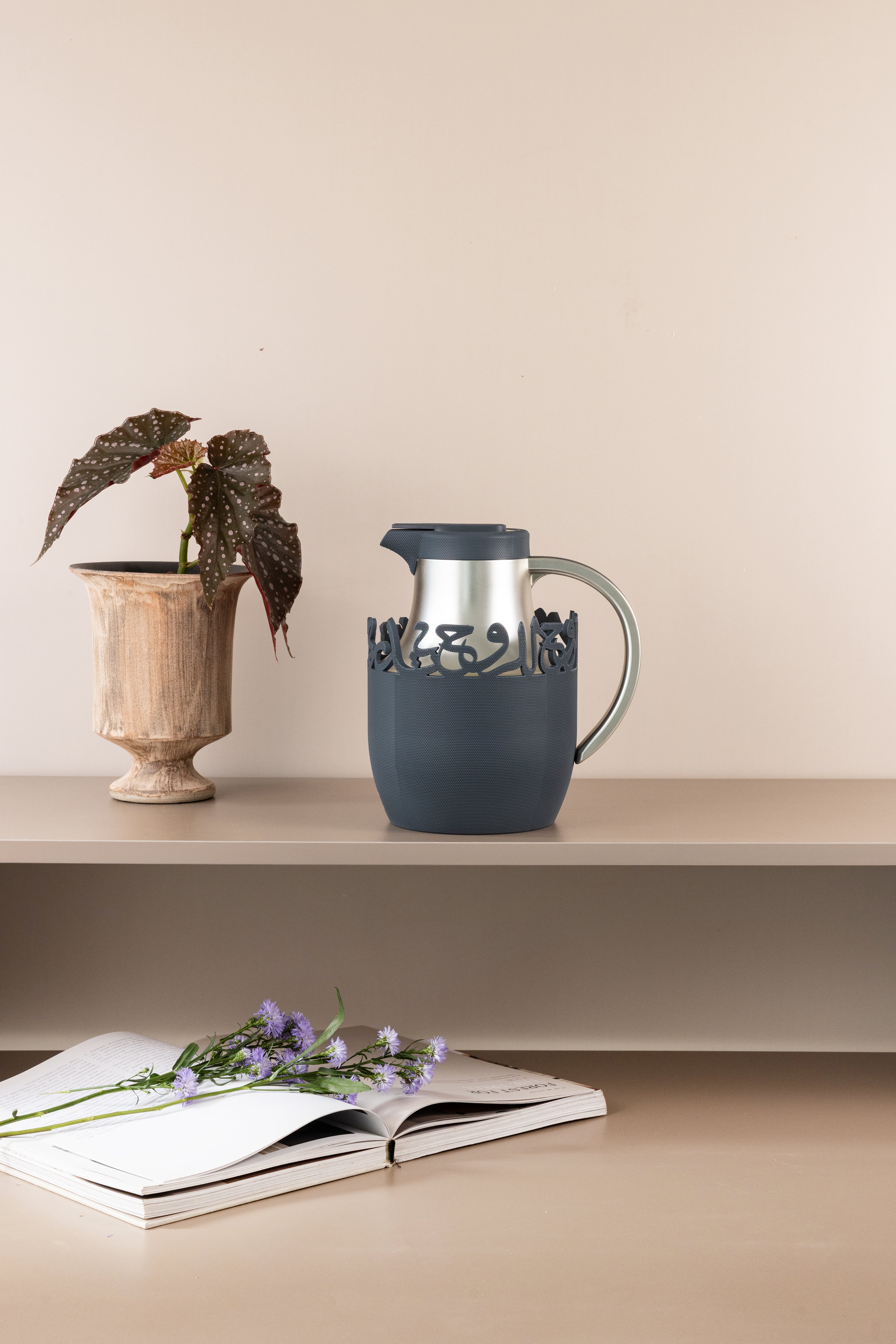 One Vacuum Flask For Tea And Coffee From Mirral - Dark Blue + Silver ...