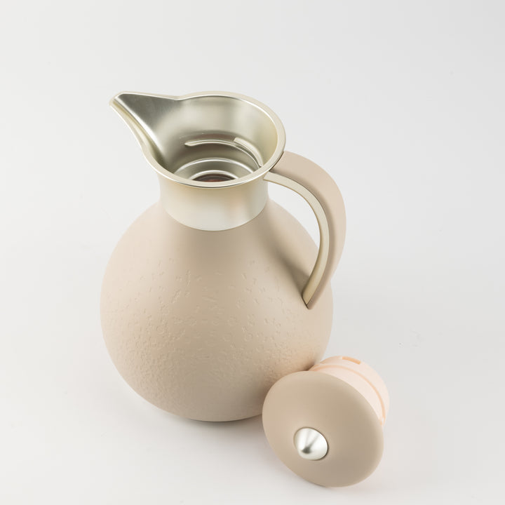 One Vacuum Flask For Tea Or Coffee From Nourhane - Beige + Matt Silver ...
