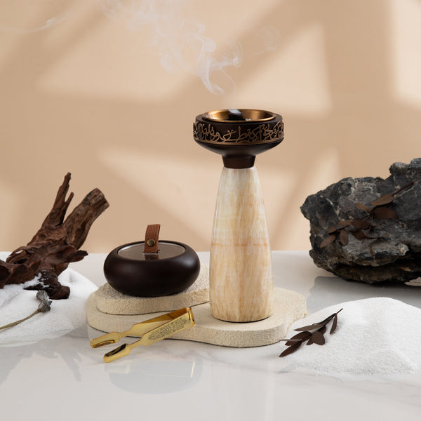 مبخرة فاخرة من أثر -البيج والبني
