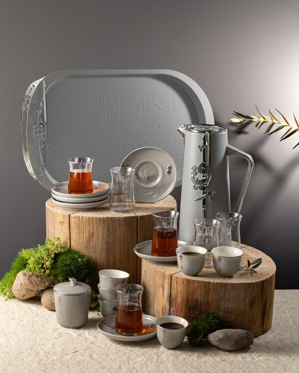 Full Hospitality Serving Set From Liqaa - Grey + Silver