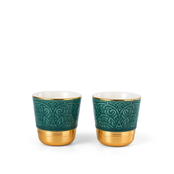 Espresso Set Of Two Cups From Majlis - Green