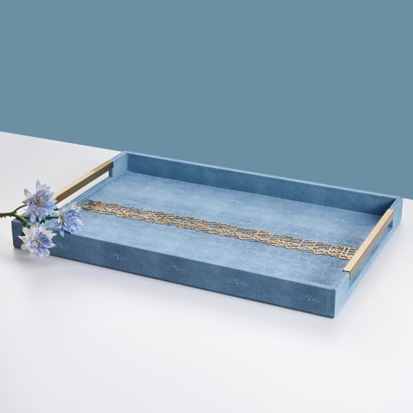  Leather Tray From Joud - Blue