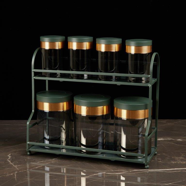 Luxury Canister Set 8Pcs From Majlis - Green