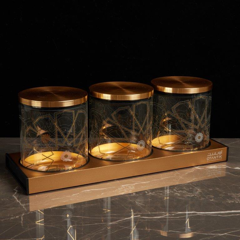 Luxury Canister Set 4Pcs From Majlis - Gold