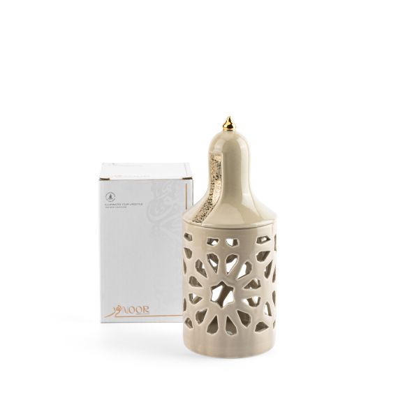 Medium Electronic Candle From Nour - Beige