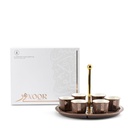 Arabic Coffee Set With cup Holder From Nour - Brown