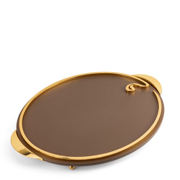 Luxury Serving Tray From Nour - Brown