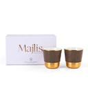 Espresso Set Of Two Cups From Majlis - Brown