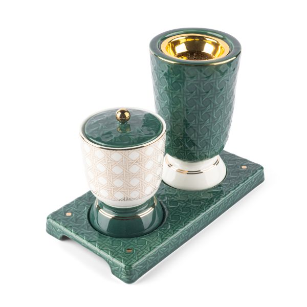 Incense Burners From Rattan - Green
