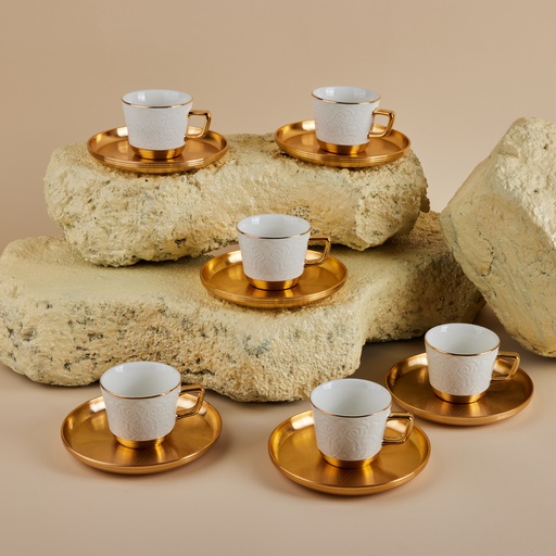 [AM1067] Turkish  Coffee Set 12Pcs From Majlis - White