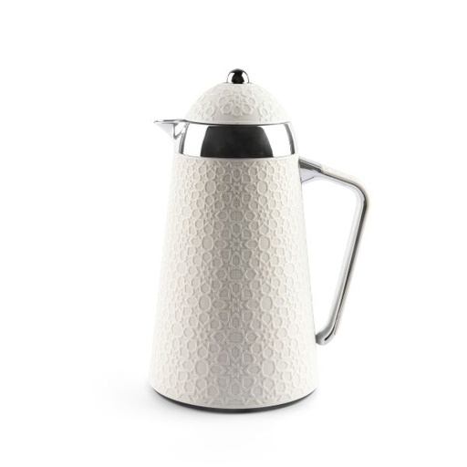 [KP1031] Vacuum Flask For Tea And Coffee From Crown - Silver and Beige