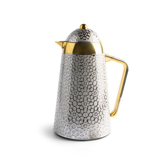 [KP1035] Vacuum Flask For Tea And Coffee From Crown - Silver and Gold