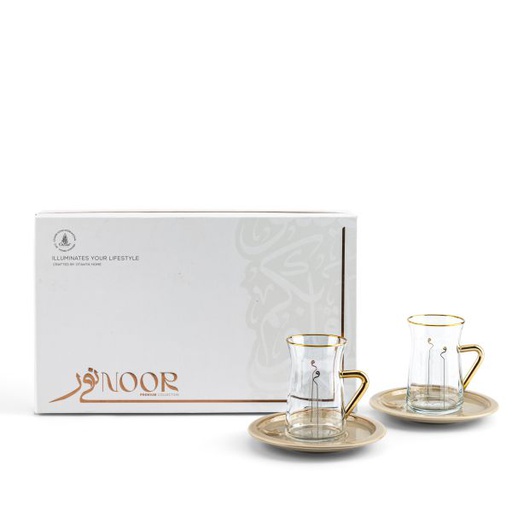 [ET2268] Tea Glass Set 12 pcs From Nour - Beige