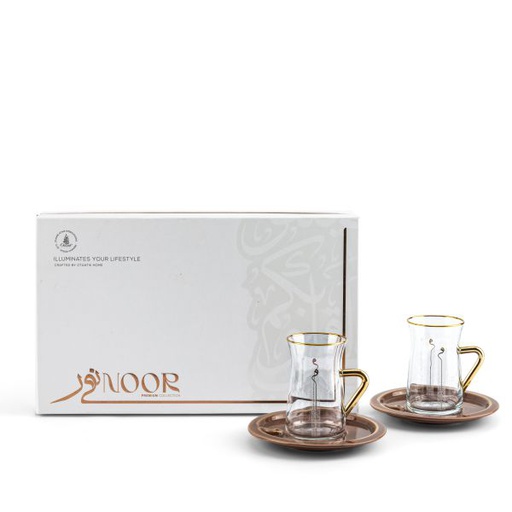 [ET2269] Tea Glass Set 12 pcs From Nour - Brown