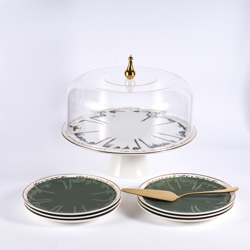[GY1184] Green - Cake Serving Sets From Kufi