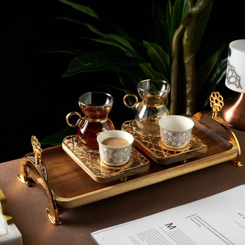 [YM1005] Gold - Tea Glass Sets From Nature Core