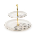 2 Tier Plate From Blooms - Grey