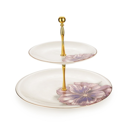 [ET1561] 2 Tier Plate From Blooms - Purple