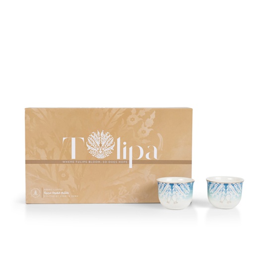 [GY1246] Arabic Coffee Cups Set 12 Pcs From Tolipa - Blue