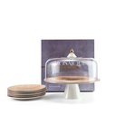 Cake Serving Set 9Pcs From Mosaique - Brown