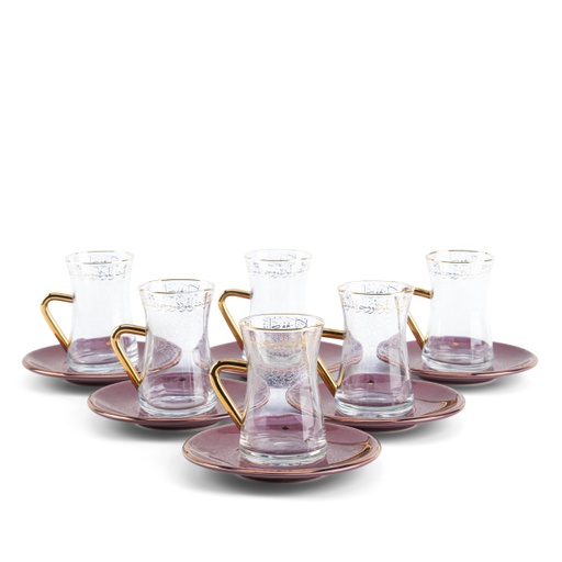 [ET1763] Tea Glass Sets From Joud - Purple