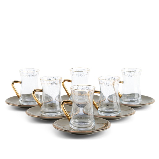 [ET1764] Tea Glass Sets From Joud - Grey