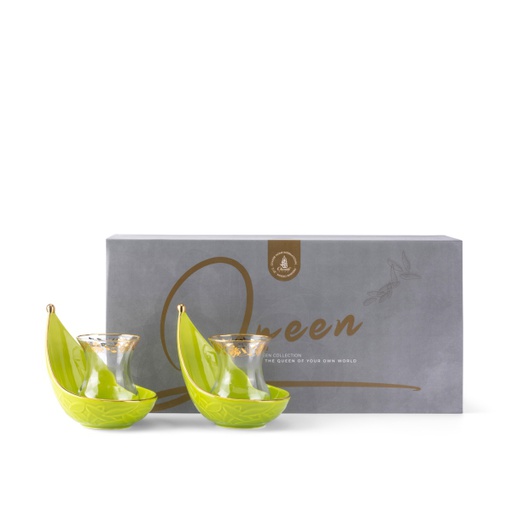 [ET1817] Tea Glass Sets From Queen - Green