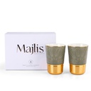 Cappuccino Set Of Two Cups From Majlis - Grey