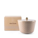 Medium Porcelain vase With Cover From Rattan - Brown